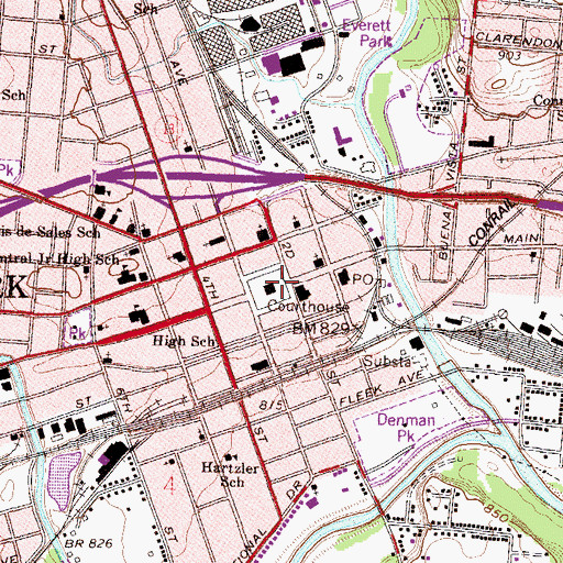 Topographic Map of Newark, OH