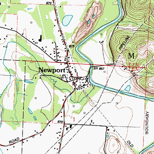 Topographic Map of Newport, OH