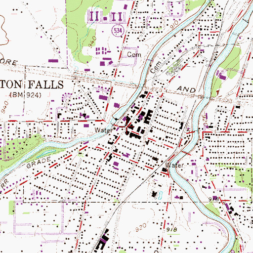 Topographic Map of Newton Falls, OH