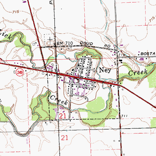 Topographic Map of Ney, OH