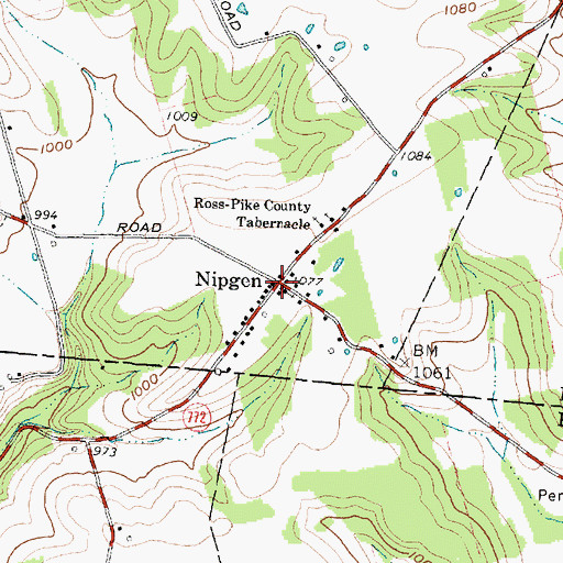 Topographic Map of Nipgen, OH