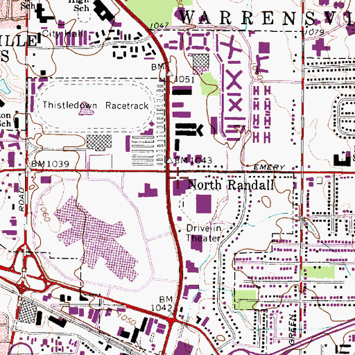 Topographic Map of North Randall, OH