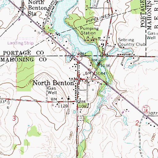 Topographic Map of North Benton, OH