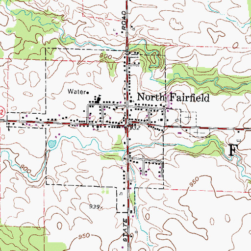 Topographic Map of North Fairfield, OH