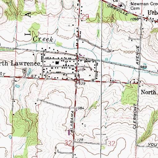 Topographic Map of North Lawrence, OH