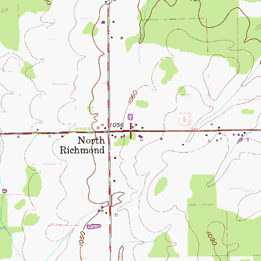 Topographic Map of North Richmond, OH