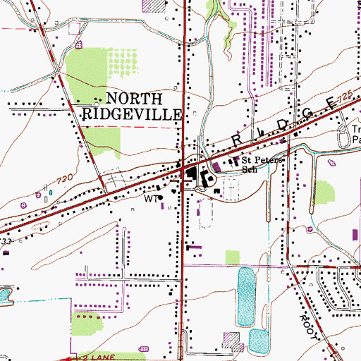 Topographic Map of North Ridgeville, OH