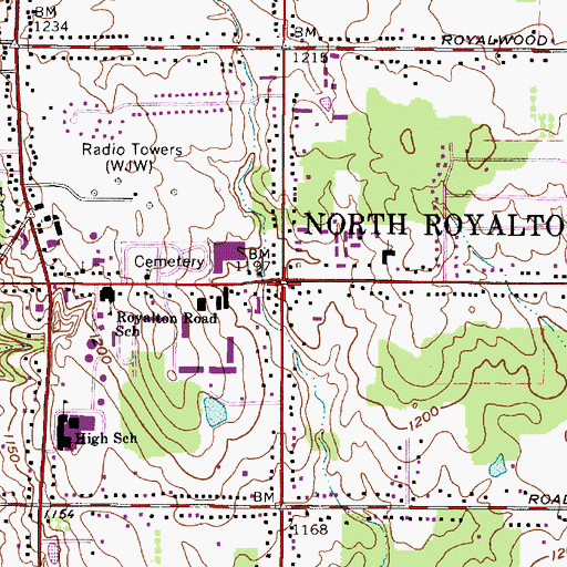 Topographic Map of North Royalton, OH