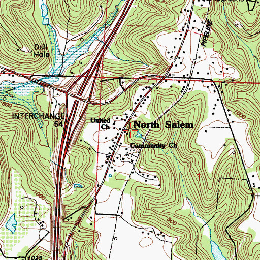 Topographic Map of North Salem, OH