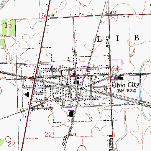 Topographic Map of Ohio City, OH