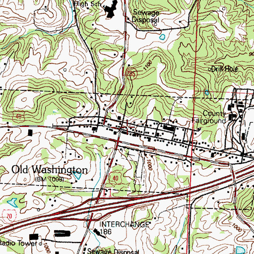 Topographic Map of Old Washington, OH