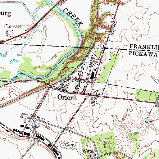 Topographic Map of Orient, OH