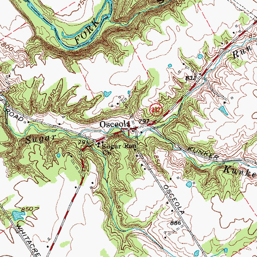 Topographic Map of Osceola, OH