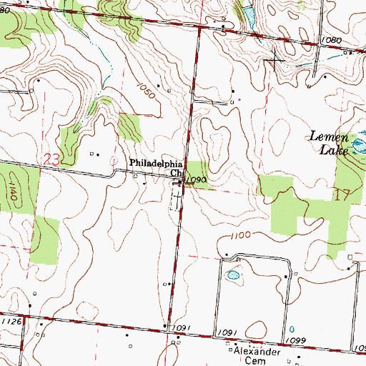Topographic Map of Philadelphia Church, OH
