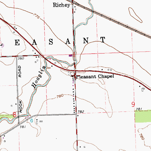 Topographic Map of Pleasant Chapel, OH