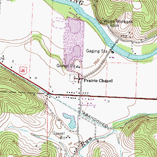 Topographic Map of Prairie Chapel United Methodist Church, OH