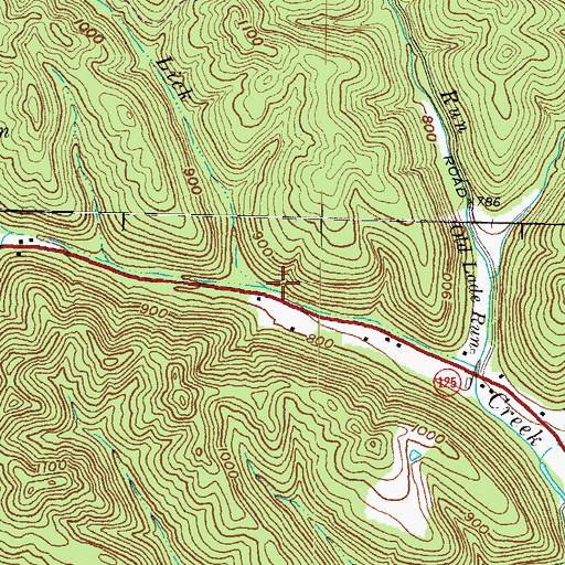 Topographic Map of Rock Lick, OH
