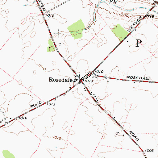Topographic Map of Rosedale, OH