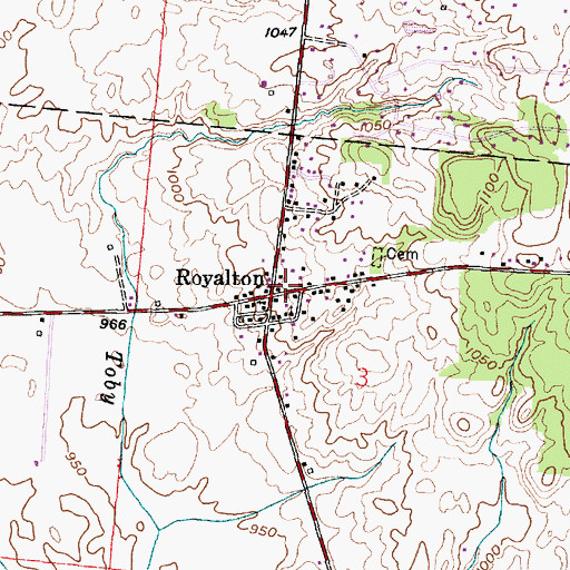 Topographic Map of Royalton, OH