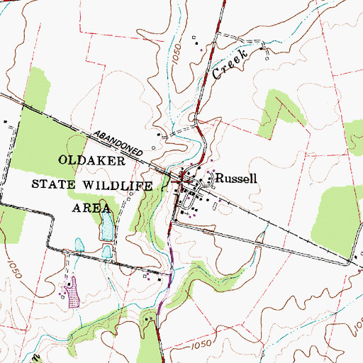 Topographic Map of Russell, OH