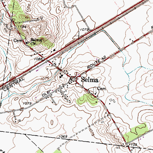 Topographic Map of Selma, OH