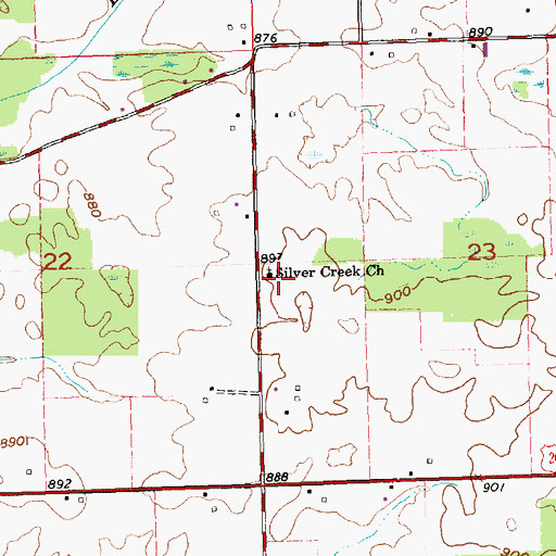 Topographic Map of Silver Creek Church of the Brethren, OH