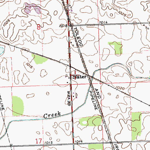 Topographic Map of Slater, OH