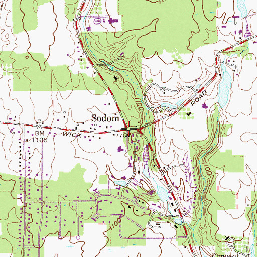 Topographic Map of Sodom, OH