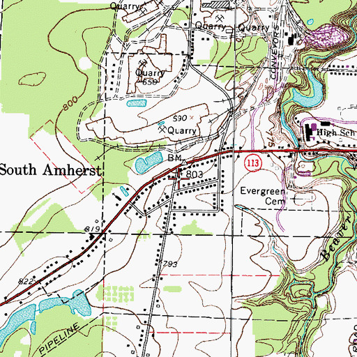 Topographic Map of South Amherst, OH