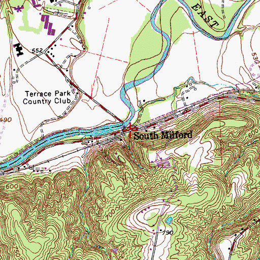 Topographic Map of South Milford, OH