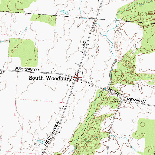 Topographic Map of South Woodbury, OH