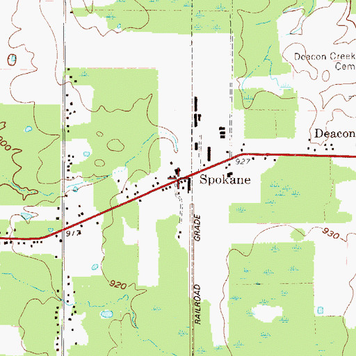 Topographic Map of Spokane, OH