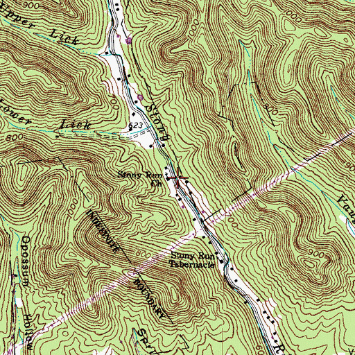 Topographic Map of Stony Run Church, OH