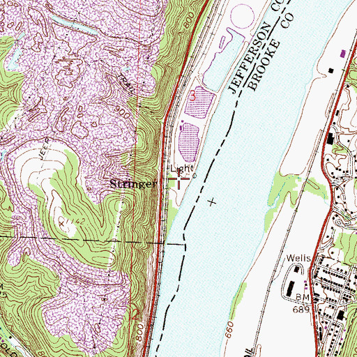 Topographic Map of Stringer, OH