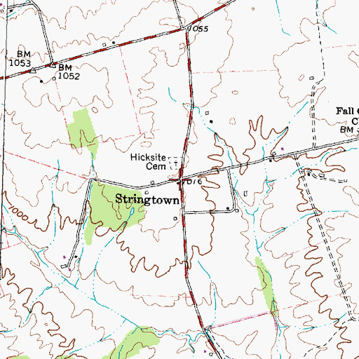Topographic Map of Stringtown, OH