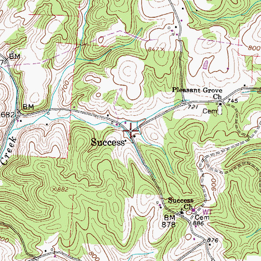 Topographic Map of Success, OH
