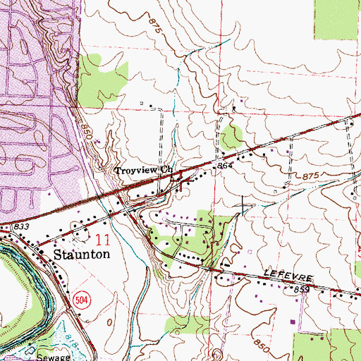 Topographic Map of Troy View Church of God, OH