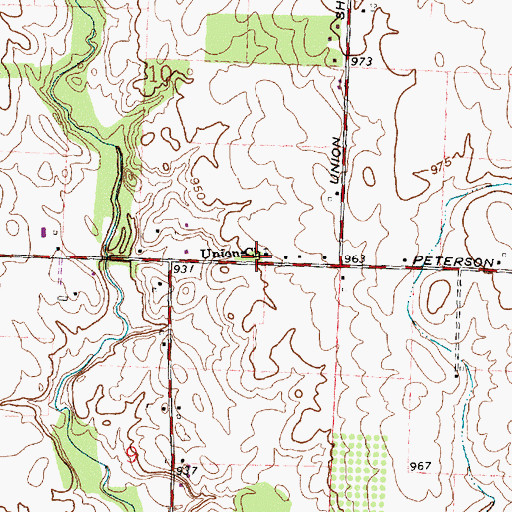 Topographic Map of Union Baptist Church, OH