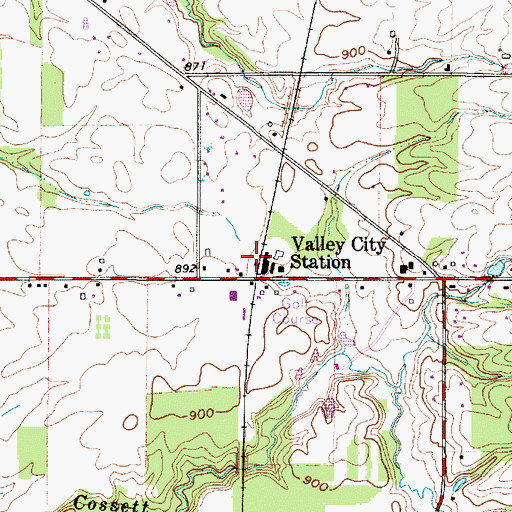Topographic Map of Valley City Station, OH
