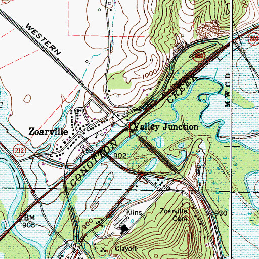 Topographic Map of Valley Junction, OH