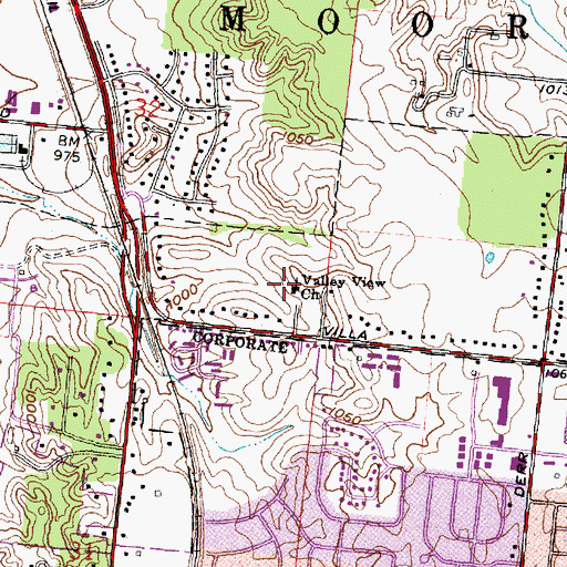 Topographic Map of Valley View Church, OH
