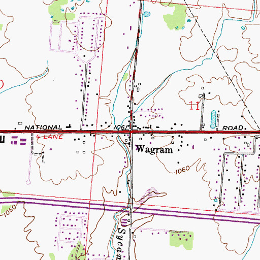 Topographic Map of Wagram, OH