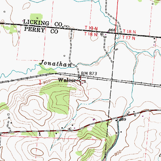 Topographic Map of Walser, OH