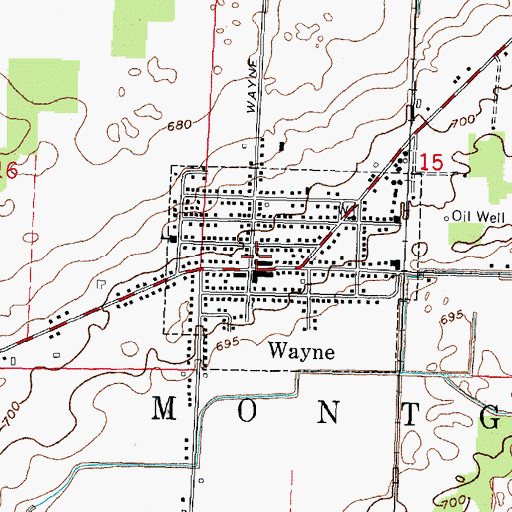 Topographic Map of Wayne, OH