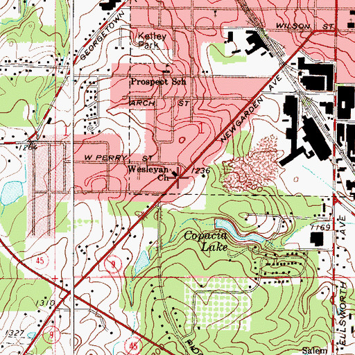 Topographic Map of Allegheny Wesleyan Methodist Church, OH