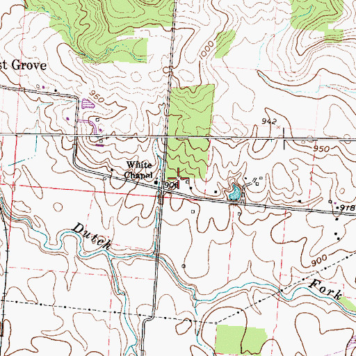 Topographic Map of White Chapel, OH