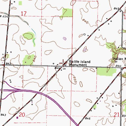 Topographic Map of Crawford Battle Ground, OH