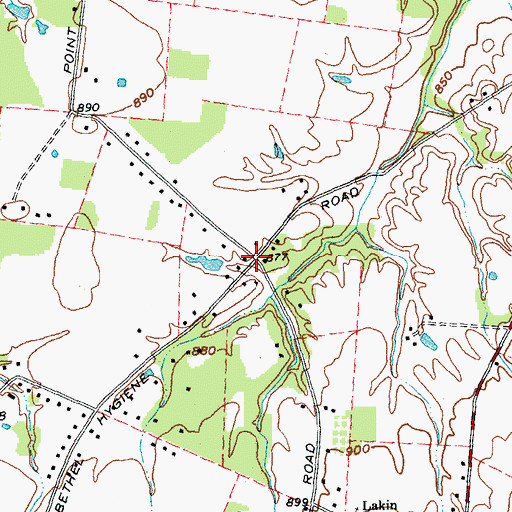 Topographic Map of Pinhook, OH
