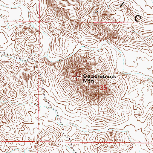 Topographic Map of Saddleback Mountain, AZ
