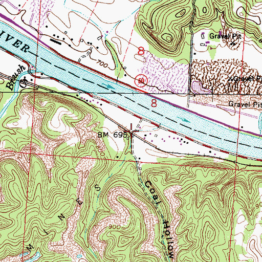 Topographic Map of Sealover (historical), OH